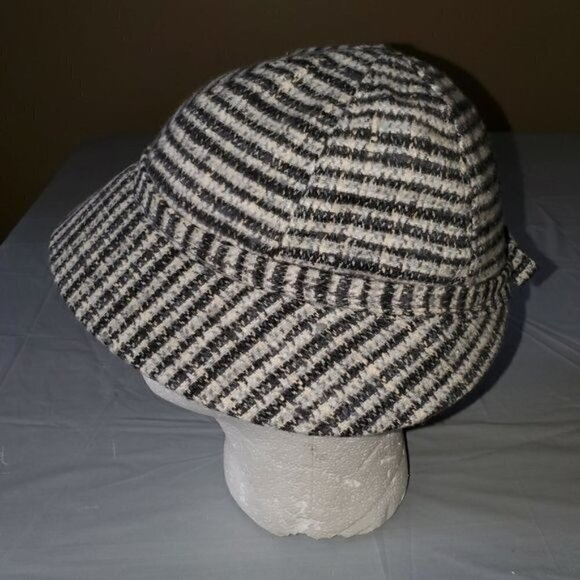 Vintage 1950\'s Houndstooth‎ Cap Hat with Accent Matching Bow on Back main image 5